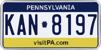 PA license plate KAN8197