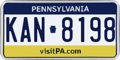 PA license plate KAN8198