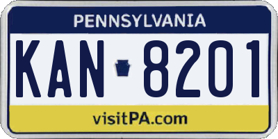 PA license plate KAN8201
