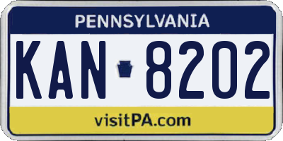 PA license plate KAN8202