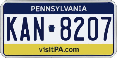 PA license plate KAN8207