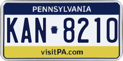 PA license plate KAN8210
