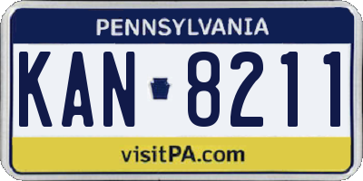 PA license plate KAN8211