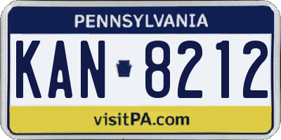 PA license plate KAN8212