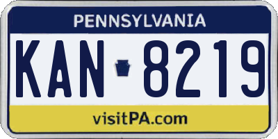 PA license plate KAN8219