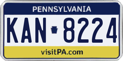 PA license plate KAN8224