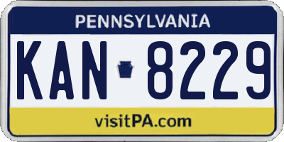 PA license plate KAN8229