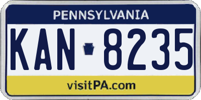 PA license plate KAN8235