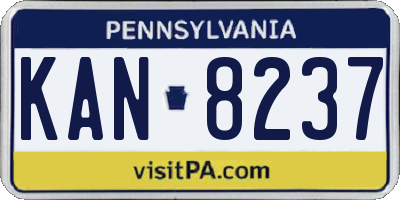 PA license plate KAN8237