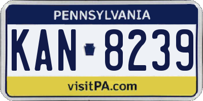 PA license plate KAN8239