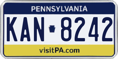 PA license plate KAN8242