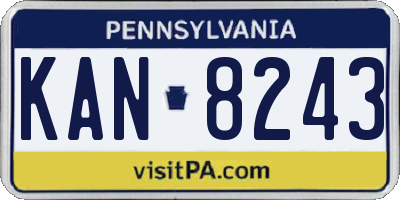 PA license plate KAN8243