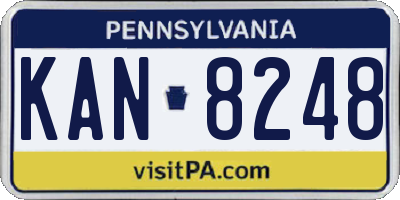 PA license plate KAN8248