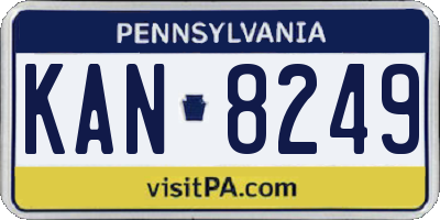 PA license plate KAN8249