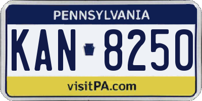 PA license plate KAN8250
