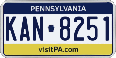 PA license plate KAN8251