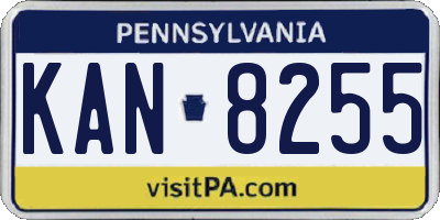 PA license plate KAN8255