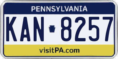 PA license plate KAN8257
