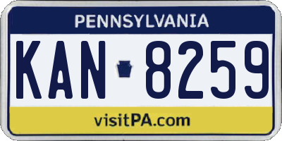 PA license plate KAN8259