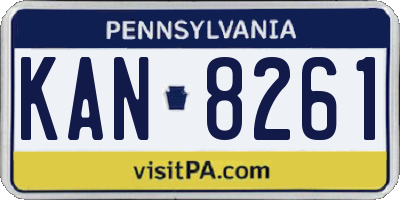 PA license plate KAN8261
