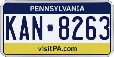 PA license plate KAN8263
