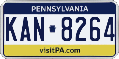 PA license plate KAN8264