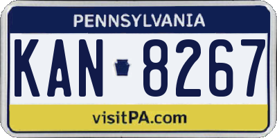 PA license plate KAN8267