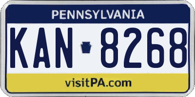PA license plate KAN8268