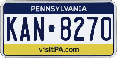 PA license plate KAN8270