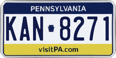 PA license plate KAN8271