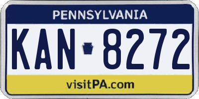 PA license plate KAN8272