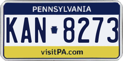 PA license plate KAN8273