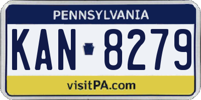 PA license plate KAN8279