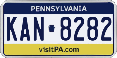 PA license plate KAN8282