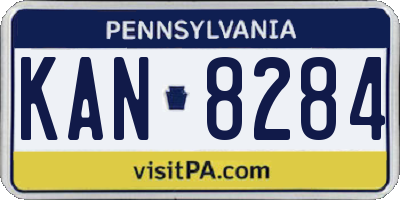 PA license plate KAN8284