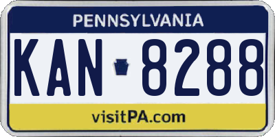 PA license plate KAN8288