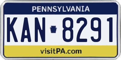 PA license plate KAN8291