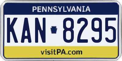 PA license plate KAN8295