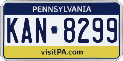 PA license plate KAN8299