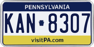 PA license plate KAN8307