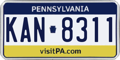 PA license plate KAN8311