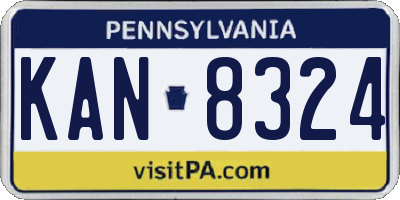 PA license plate KAN8324
