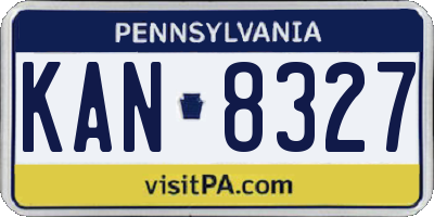 PA license plate KAN8327