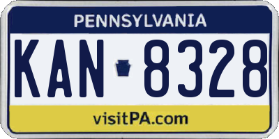 PA license plate KAN8328