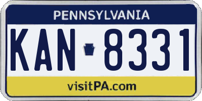 PA license plate KAN8331