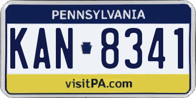 PA license plate KAN8341