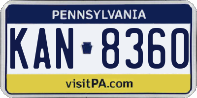 PA license plate KAN8360
