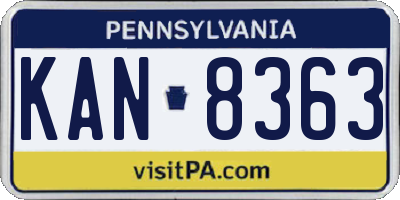 PA license plate KAN8363