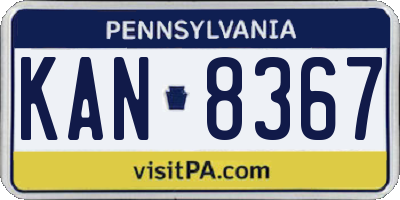 PA license plate KAN8367