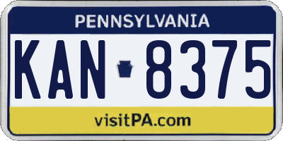 PA license plate KAN8375